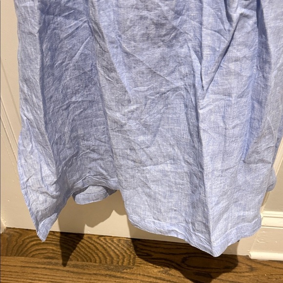 J Crew Sold Out Cabana Linen Dress Elegant Blue Full Slip Pockets XL - Picture 7 of 11